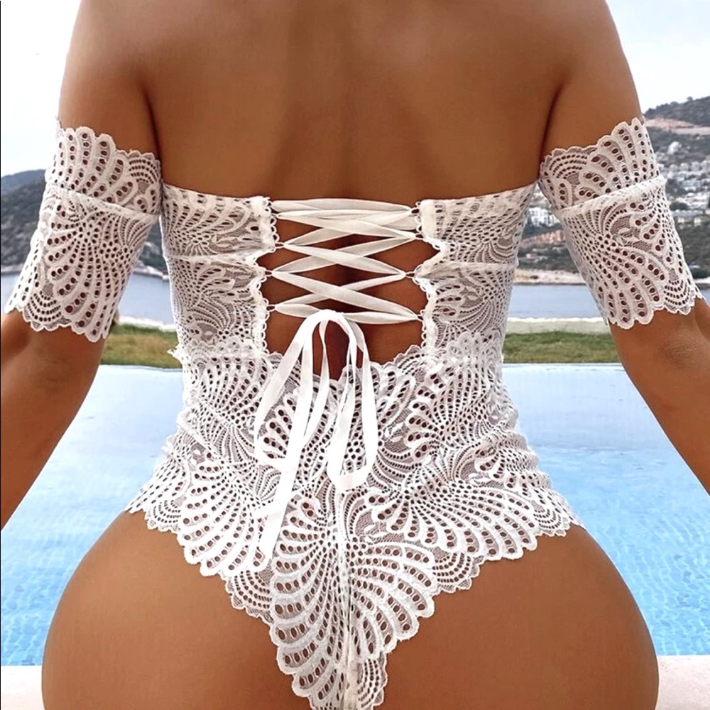 Lace Romper Teddy- NWT